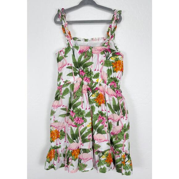 Janie and Jack Tropical Flamingo Ruffle Sundress Girls Size 8 Resort Vacation - Picture 5 of 13